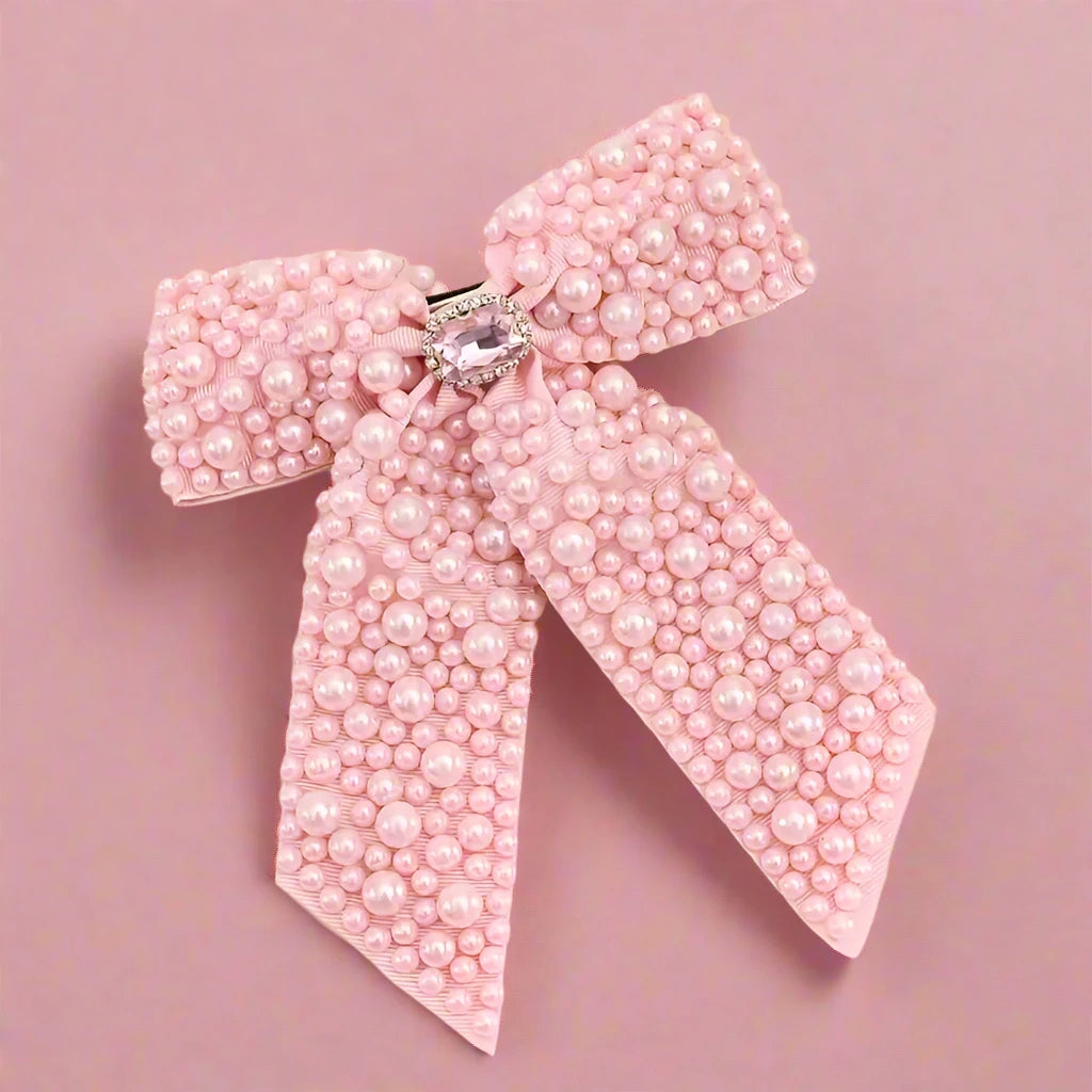 Bella - Pearl Bow Hair Clip