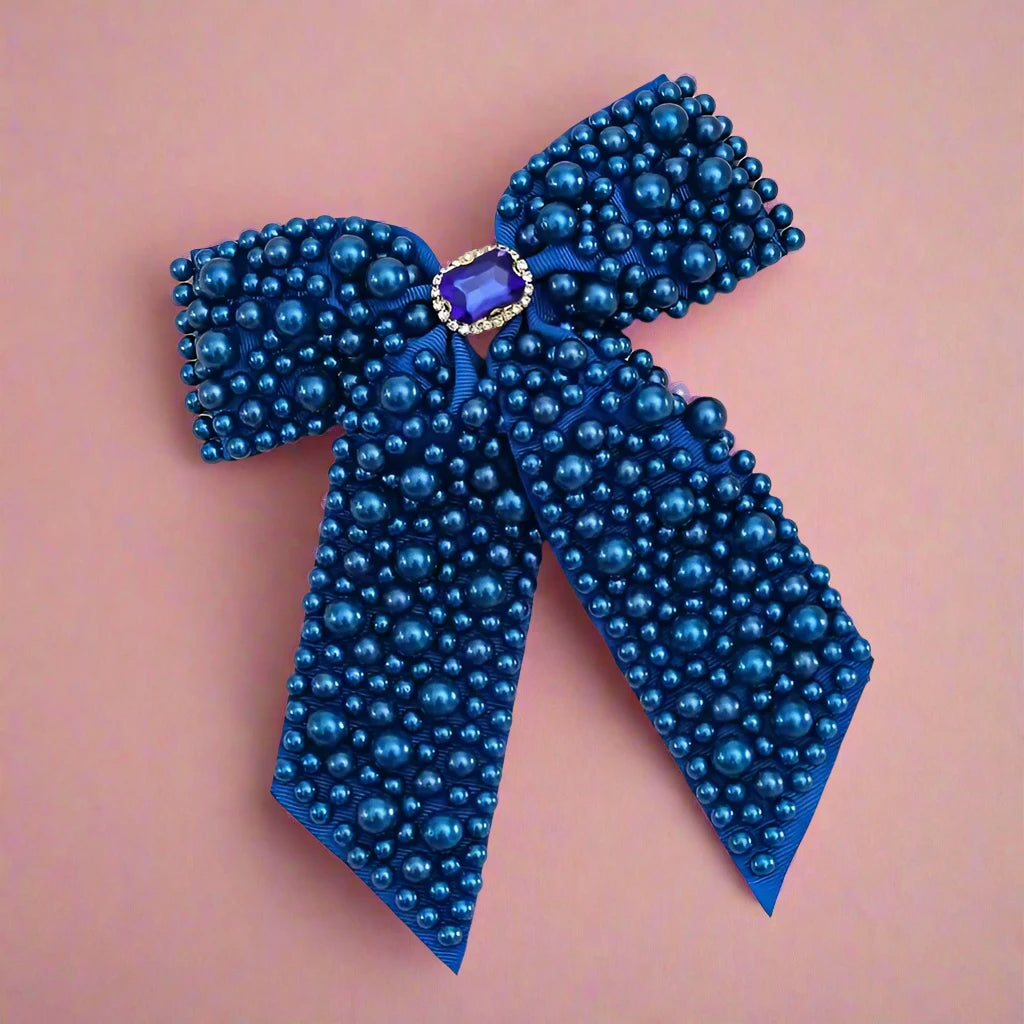 Bella - Pearl Bow Hair Clip