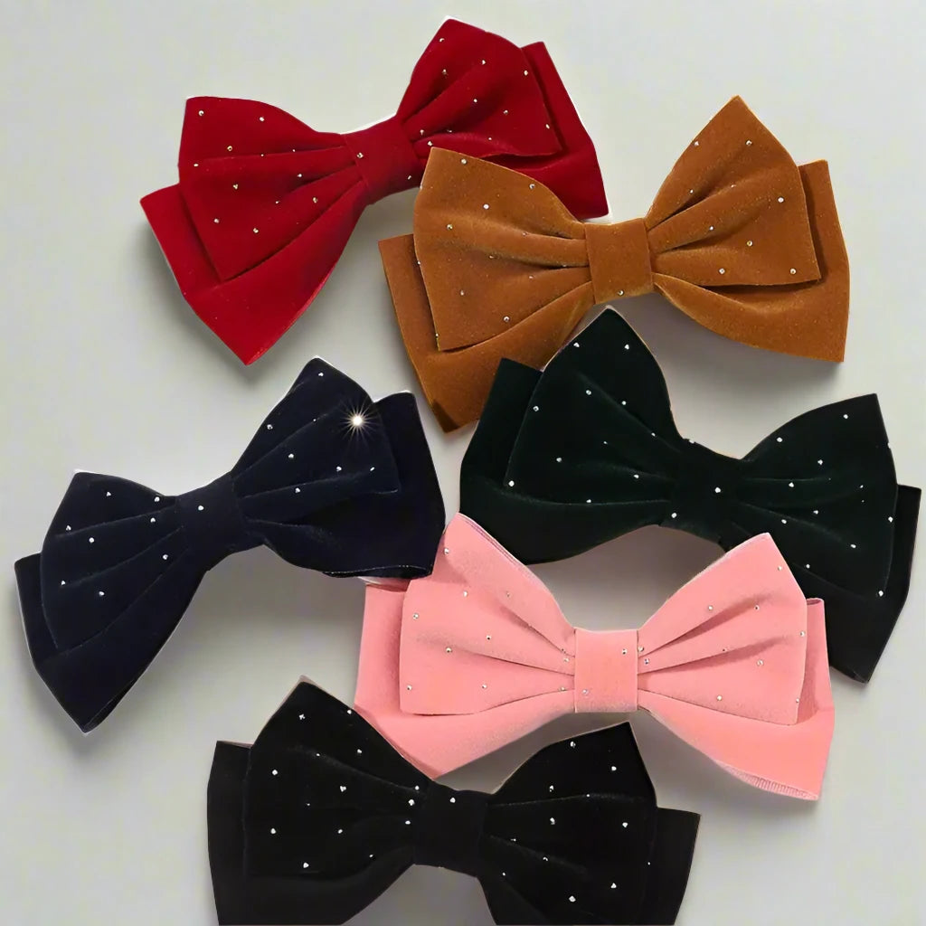 Angel - Velvet Bow Hair Clip