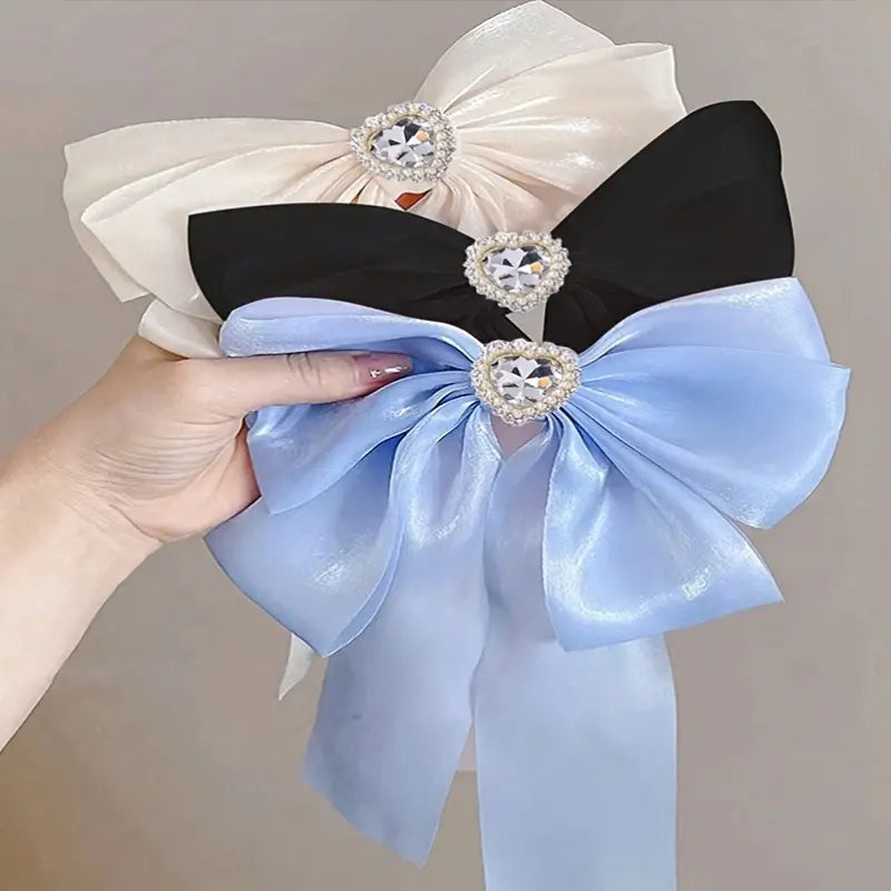 Ashkim - Rhinestone Bow Hair Clip