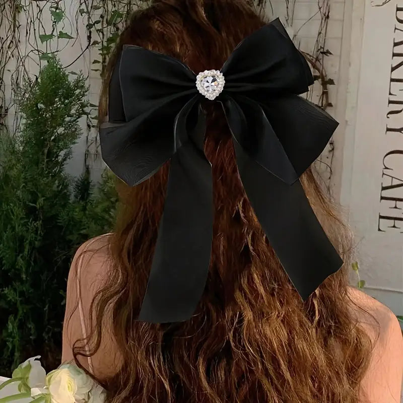 Ashkim - Rhinestone Bow Hair Clip