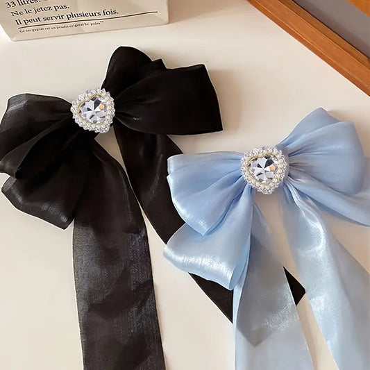 Ashkim - Rhinestone Bow Hair Clip