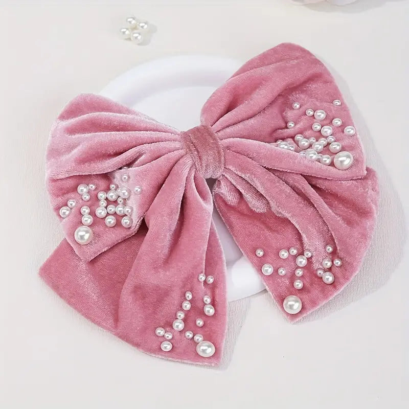 Audrey - Pearl Bow Hair Clip