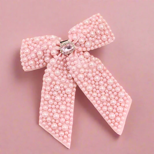 Bella - Pearl Bow Hair Clip