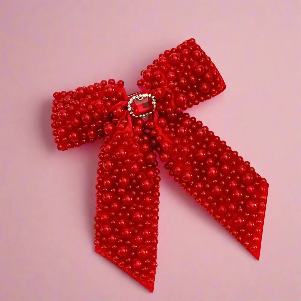 Bella - Pearl Bow Hair Clip