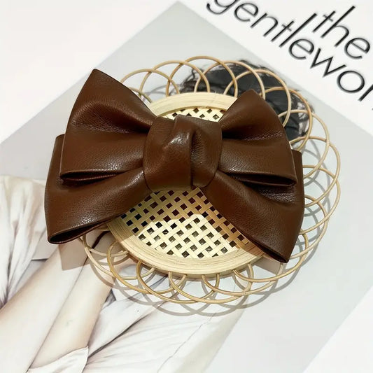 Chloe - Leather Bow Hair Clip